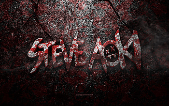 Steve Aoki logo, grunge art, Steve Aoki stone logo, red stone texture, Steve Aoki, grunge stone texture, Steve Aoki emblem, Steve Aoki 3d logo HD wallpaper