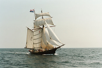 Topsail schooner, Jacob Meindert Olivier, Van Meer design HD wallpaper
