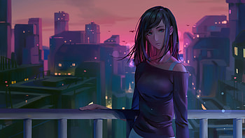 Anime Girl Dawn City , anime-girl, anime, artist, artwork, digital-art, artstation HD wallpaper