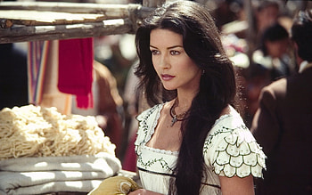 Catherine Zeta-Jones, The Mask of Zorro, Brunette actress, Mesmerizing visuals HD wallpaper