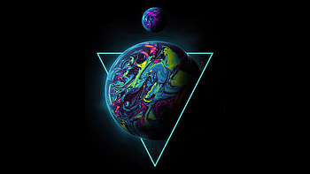 Triangle, Planet illustration, , Cosmic theme HD wallpaper