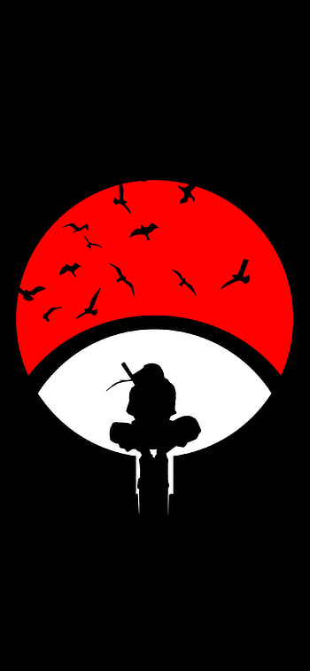 Itachi Uchiha , Naruto, Black Background, Minimal Art, AMOLED, Black Dark, Naruto 13 HD phone wallpaper