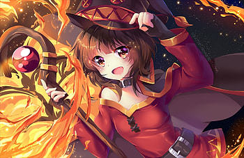 Beautiful, Megumin, Kono Subarashii Sekai ni Shukufuku wo!, happiness, anime girl HD wallpaper