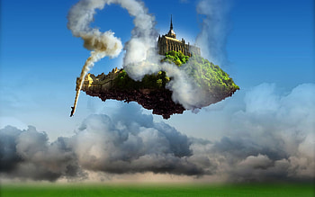 Land In The Sky, Land, Nature, onimous, Clouds, Sky HD wallpaper