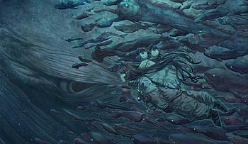 fish, Anime, girl, anime girl HD wallpaper