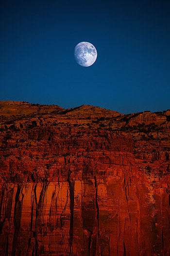 Landscape, Nature, Canyon, Moon, Rock, Cliff HD phone wallpaper