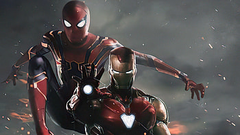 Iron And Spiderman, spiderman, iron-man, superheroes, artist, artwork, digital-art HD wallpaper