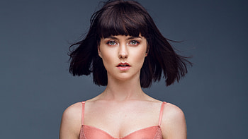 Cute model, beautiful, short hair HD wallpaper