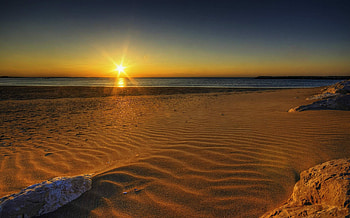 Seaside, Sunrises HD wallpaper