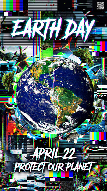 Earth Day | Glitch Earth Lock Screen | April 22 – Protect Our Planet HD phone wallpaper