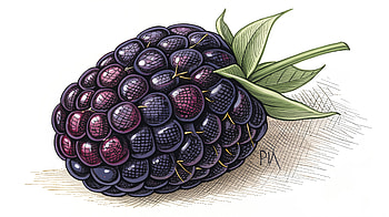 Vibrant Blackberry: A Stunning Ultra, blackberry, fruit, illustration, food HD wallpaper