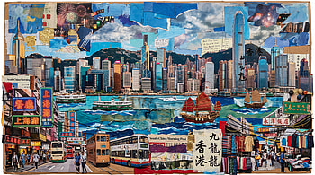 Neon Harbor: Hong Kong —, Skyline, Tram HD wallpaper