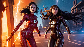 The Flash Girls Multiverse, flash, superheroes, artwork, artist, digital-art, art, artstation HD wallpaper