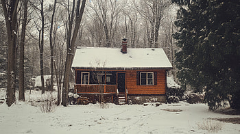 Charming Winter Cabin - Ultra, cabin, winter, snow, forest HD wallpaper