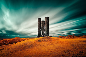 Lone castle, landscape HD wallpaper
