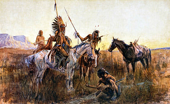 The Lost Trail, art, landscape, beautiful, illustration, artwork, Native American, wide screen, horses, painting, equine HD wallpaper