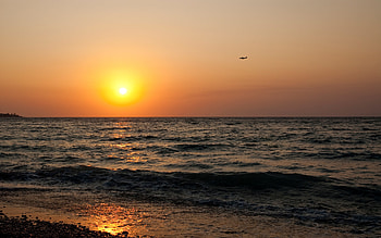Landscape, Sunset, Sea, Beach HD wallpaper