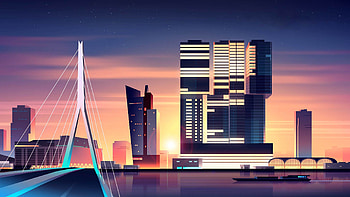 Quad : Minimalist City — Artistic Sunset, artistic, minimalist HD wallpaper