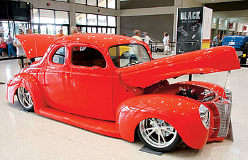 40 Ford Coupe, Chrome Wheels, Hotrod, Classic, Red HD wallpaper