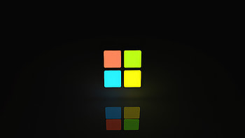 Microsoft Logo Reflection , microsoft, logo, computer, reflection, dark, black, oled, artist, artwork, digital-art, deviantart HD wallpaper