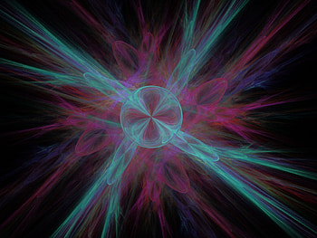 Fractal, star, blue, purple, pink, circle, fractals HD wallpaper