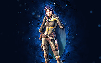 Sideways Stalker Torin, , blue neon lights, Fortnite Battle Royale, Fortnite characters, Sideways Stalker Torin Skin, Fortnite, Sideways Stalker Torin Fortnite HD wallpaper