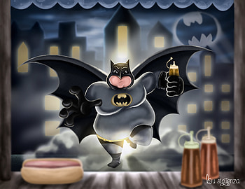 Fat Batman, batman, superheroes, artwork, artist, digital-art, behance HD wallpaper