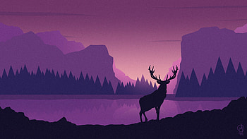 Deer Digtial Vector Art , deer, artist, artwork, digital-art, minimalism, minimalist, deviantart HD wallpaper