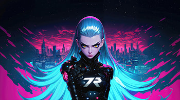 Guardian Of The Neon City, artist, art, digital-art, artwork, ai, deviantart HD wallpaper