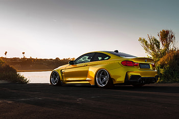 M4, Bmw, Cars, Side View, Golden, Vorsteiner, Gtrs4 HD wallpaper