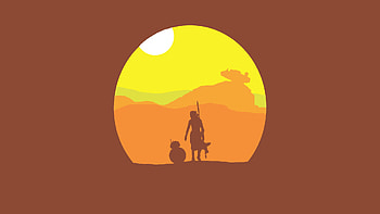 BB8 Minimalism, bb-8, rey, star-wars, movies, minimalism HD wallpaper