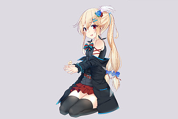 Pony tails, blonde, cute girl, anime HD wallpaper