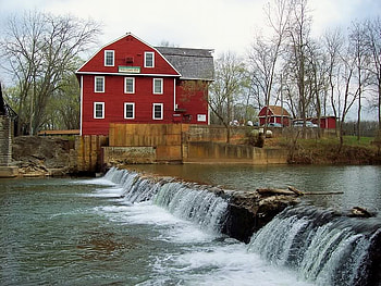 War Eagle Mills, falls, mills, water, house HD wallpaper