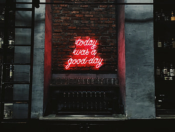 Today was a good day, word, pink, day, black, light, texture, card, good HD wallpaper