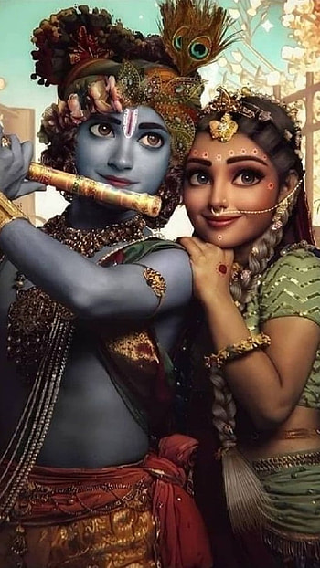 Radha Krishna , lord, god, krishna, radha HD phone wallpaper