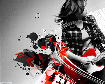 Music Guitar, music, girl, cg, 3d HD wallpaper