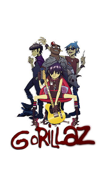 Gorillaz, white HD phone wallpaper