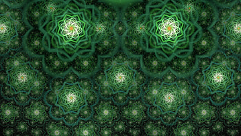 Green White Flower Fractal Pattern Glow Abstraction Abstract HD wallpaper