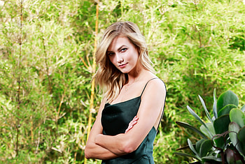 Karlie Kloss, famous, fashion model, green dress HD wallpaper