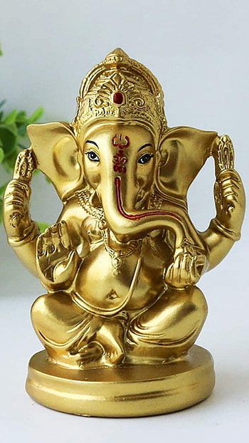 God Ganesh, Golden Statue, ganesh HD phone wallpaper