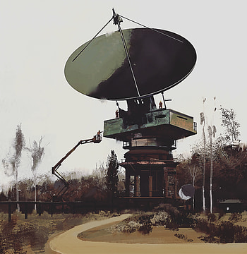 Art, Paint, Construction, Canvas, Antenna HD phone wallpaper