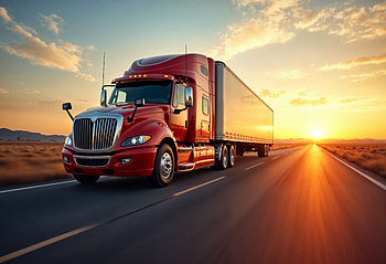 Sunset Highway Rig — Truck, Truck HD wallpaper