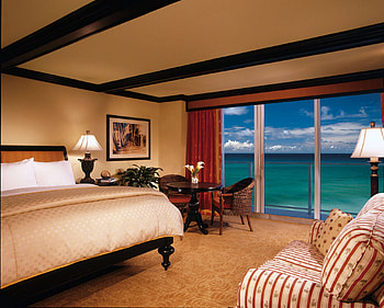 Room With A View, chairs, bed, room, hotel, view, beach HD wallpaper