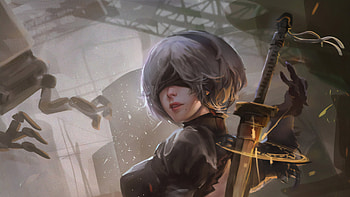 Nier Automata Art, nier-automata, games, artist, artwork, digital-art, artstation HD wallpaper