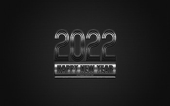 2022 New Year, 2022 gray background, 2022 concepts, Happy New Year 2022, gray carbon texture, gray background HD wallpaper
