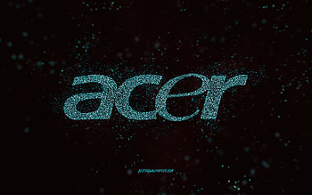Acer glitter logo, , black background, Acer logo, light blue glitter art, Acer, creative art, Acer light blue glitter logo HD wallpaper