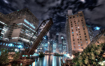 Cities, Rivers, Building, Shine, Light, Skyscrapers, r HD wallpaper