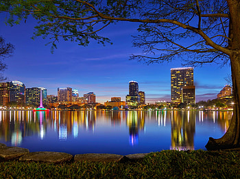 Orlando skyline, Travels, Embassy suites, Downtown Orlando HD wallpaper
