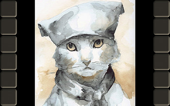 Les Mews F, artwork, wide screen, painting, art, watercolor, cat, feline, les miserables HD wallpaper