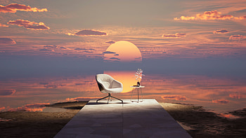 Finding Peace And Relaxation, chair, sunset, relaxing, artist, artwork, digital-art HD wallpaper